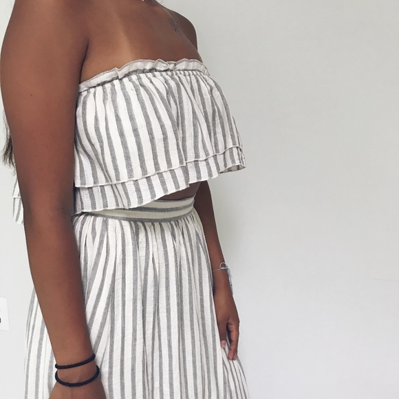 🆕 Kendall - Grey + Ivory Striped Set - Picture 6 of 7